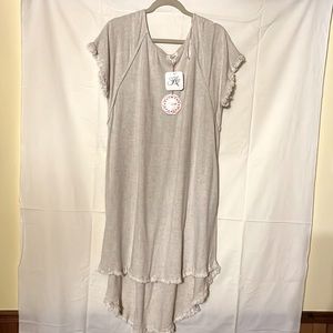 Women’s off white, fringed casual dress size medium